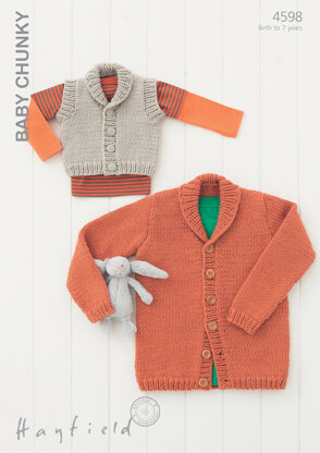 Cardigan and Gilet in Hayfield Baby Chunky - 4598 - Downloadable PDF