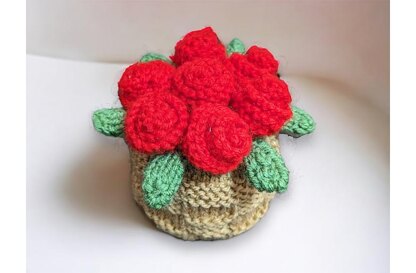 Valentine's Day Roses Flower Pot choc cover / toy