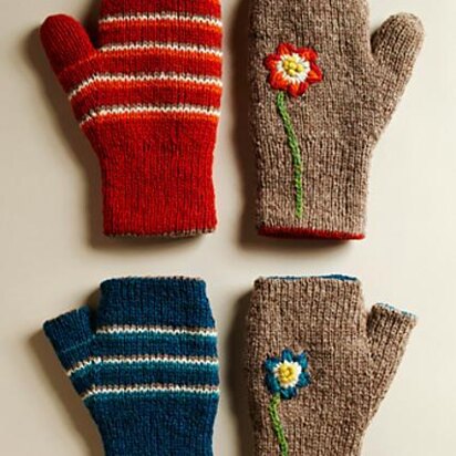 Reversible Fingerless Gloves - knitting pattern
