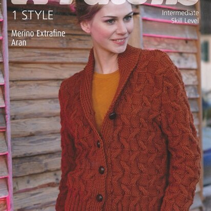 Ladies Shawl Collared Cardigan in Patons Merino Ex