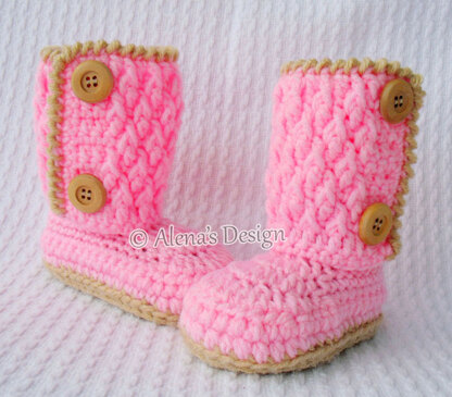 Pink Buttoned Booties
