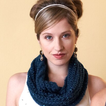 Knit Cowl in Patons Lace Sequin - Downloadable PDF
