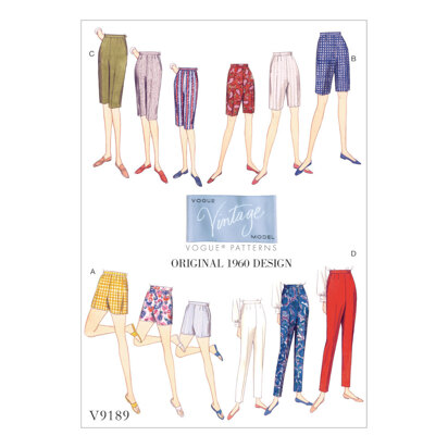 Vogue Misses' Shorts and Tapered Pants V9189 - Sewing Pattern
