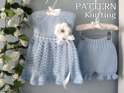 Knitting Baby Dress Knitted Diaper Cover Knitted Flower