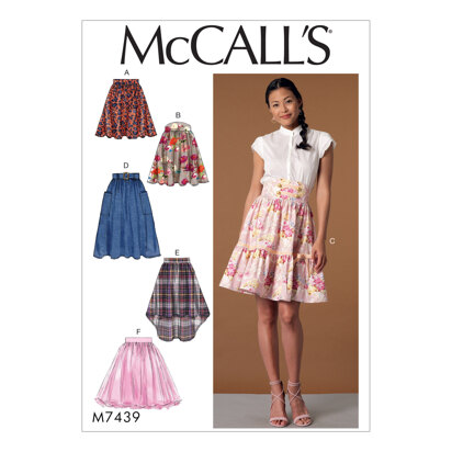 McCall's Misses' Gathered and Flared Skirts with Belt M7439 - Sewing Pattern