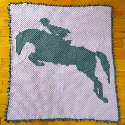 Horse Jumping C2C Blanket