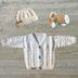 Ethan Baby Cardigan Hat and Booties Set