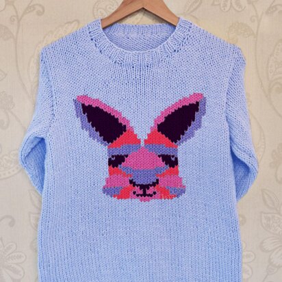 Intarsia - Geometric Rabbit Chart  - Adults Sweater