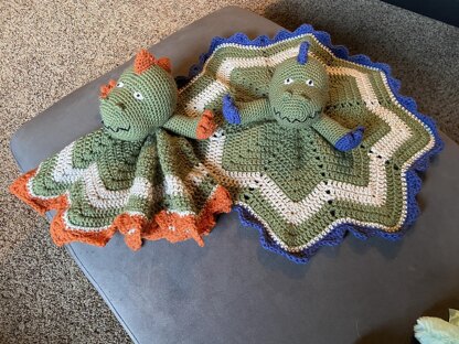 Dinosaur lovey blanket