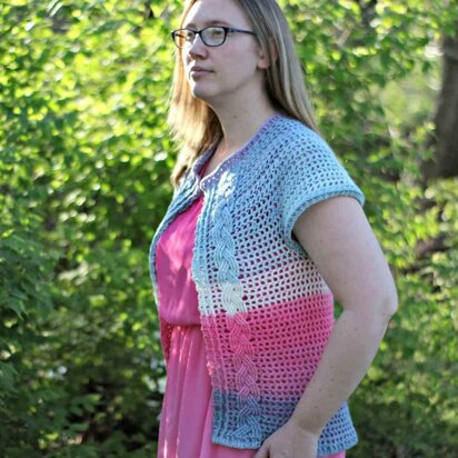 Filet Cabled Cardigan