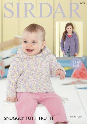 Girls Sweater and Cardigan in Sirdar Snuggly Tutti Frutti - 4693 - Downloadable PDF