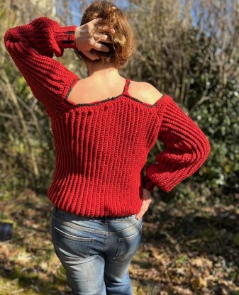 Häkelanleitung Off-the-Shoulder Sweater "Murmillo"