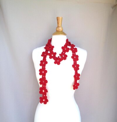 Crimson Daisy Scarf