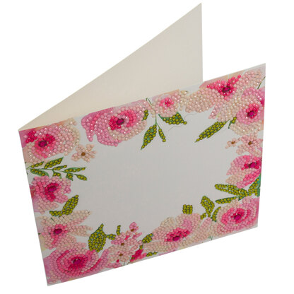 Crystal Art Floral Border, 18x18cm Card Diamond Painting Kit