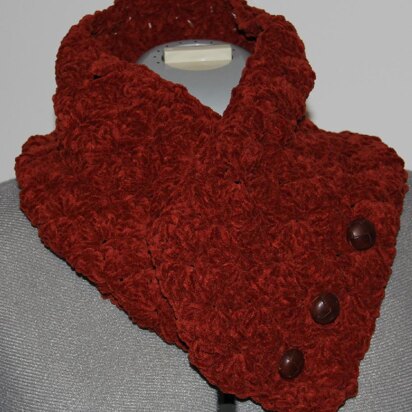 Suede Button Closure Neckwarmer Cowl