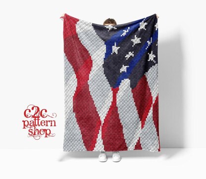 C2C American USA Flag Crochet Pattern