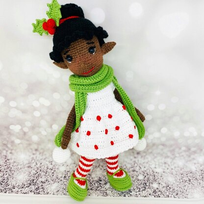 Christmas elf, crochet doll, amigurumi doll, Ella