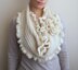 Oversized flower ruffles infinity loop scarf