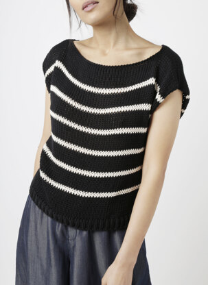 Stripey Coco Mariniere Top in Wool and the Gang Shiny Happy Cotton - Leaflet