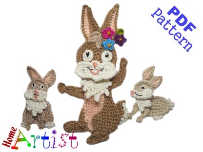 Crochet Pattern Bunny Mom and Baby