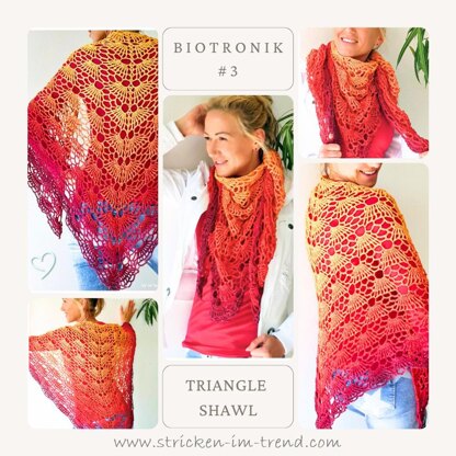 Crochet Pattern Triangle Shawl BioTronik #3 | Textured Crochet Shawl | Modern Geometric Wrap PDF