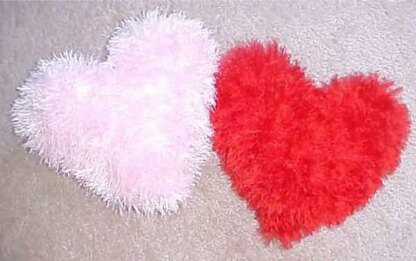 Fuzzy Heart Pillows