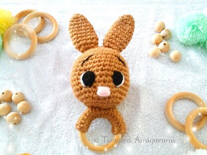 Rabbit toy rattle crochet pattern