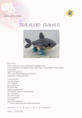 Tralalero Tralala Amigurumi Pattern – Available in English & Portuguese