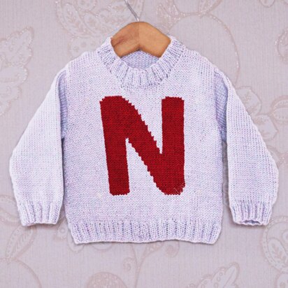 Intarsia - Letter N Chart - Childrens Sweater