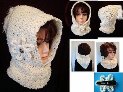 609 CROCHET HOOD, Pebble stitch, children, adult