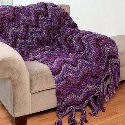 Luxury Throw Knit Pattern in Lion Brand Lion Brand Wool Ease and Homespun - 1203A