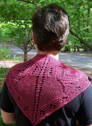 Royal Red Butterfly Shawl (33" x 15")