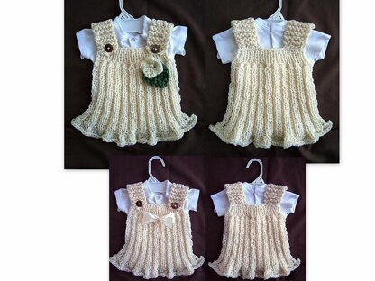 672 - knit girls dress, newborn to 6 yrs,