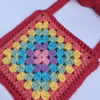 Rainbow Granny Square Cross Body Bag