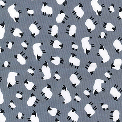 Rose & Hubble Cotton Poplin Printed - Sheep Silver