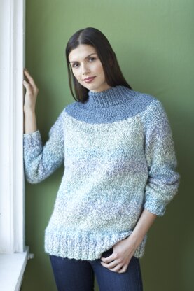 Classic Yoke Pullover in Lion Brand Homespun - 80942AD