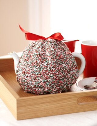 Crochet Ridges Tea Cozy in Bernat Handicrafter Cotton Twists