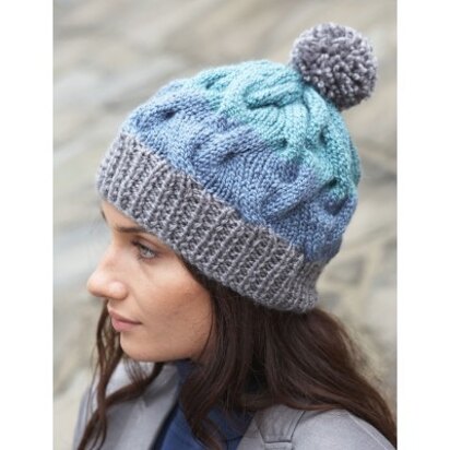 Striped Cable Hat in Patons Shetland Chunky