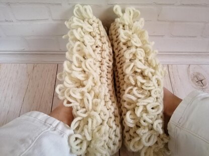Fluffy woollen slippers