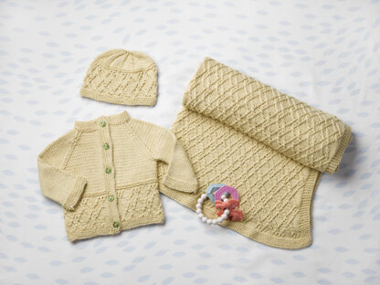 #1234 Isle Royale - Layette Set Knitting Pattern for Babies in Valley Yarns Westhampton by Valley Yarns