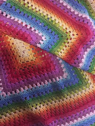 Rainbow Squared  Baby Blanket - Crochet pattern