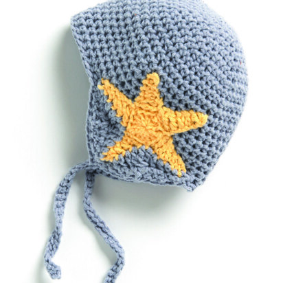 Crochet Star Baby Earflap Hat in Bernat Bundle Up - Downloadable PDF