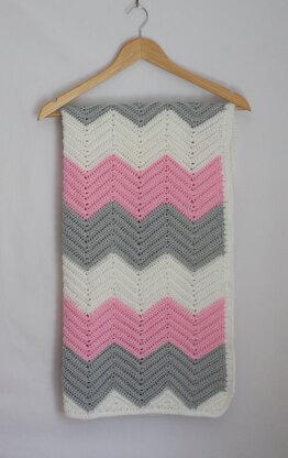 Pink chevron baby blanket