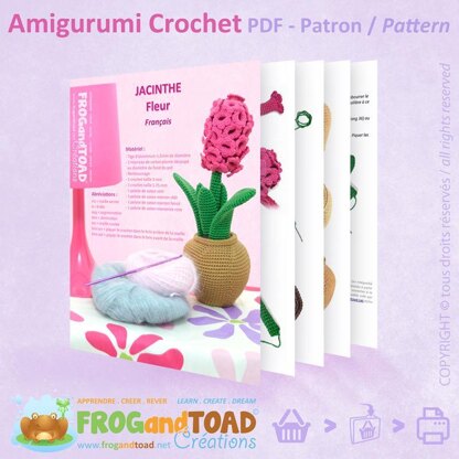 Hyacinth Flower / Jacinthe Fleur / Giacinto Fiore - Amigurumi Crochet Desk Plant Deco - FROGandTOAD Créations