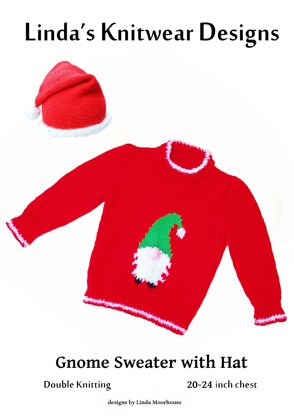 Gnome motif sweater with Christmas hat