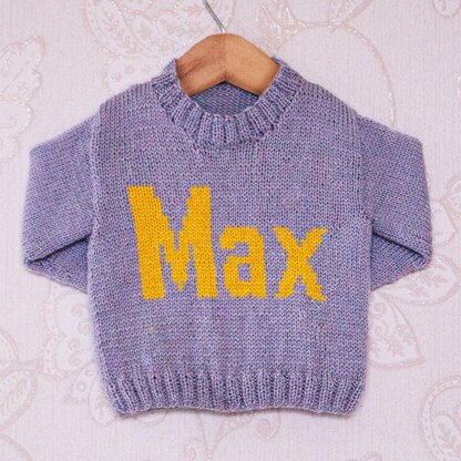 Intarsia - Max Moniker Chart - Childrens Sweater