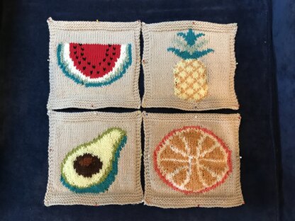 Feeling Fruity Intarsia Squares