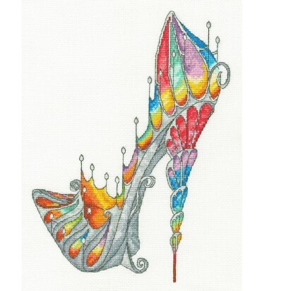 Bothy Threads Stained Glass Slipper by Sally King Cross Stitch Kit -  22 x 29cm