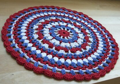 Doily Red White Blue