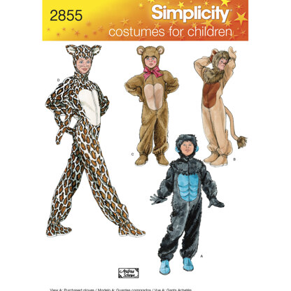Simplicity Child, Boy & Girl Costumes 2855 - Paper Pattern, Size A (XS,S,M,L)